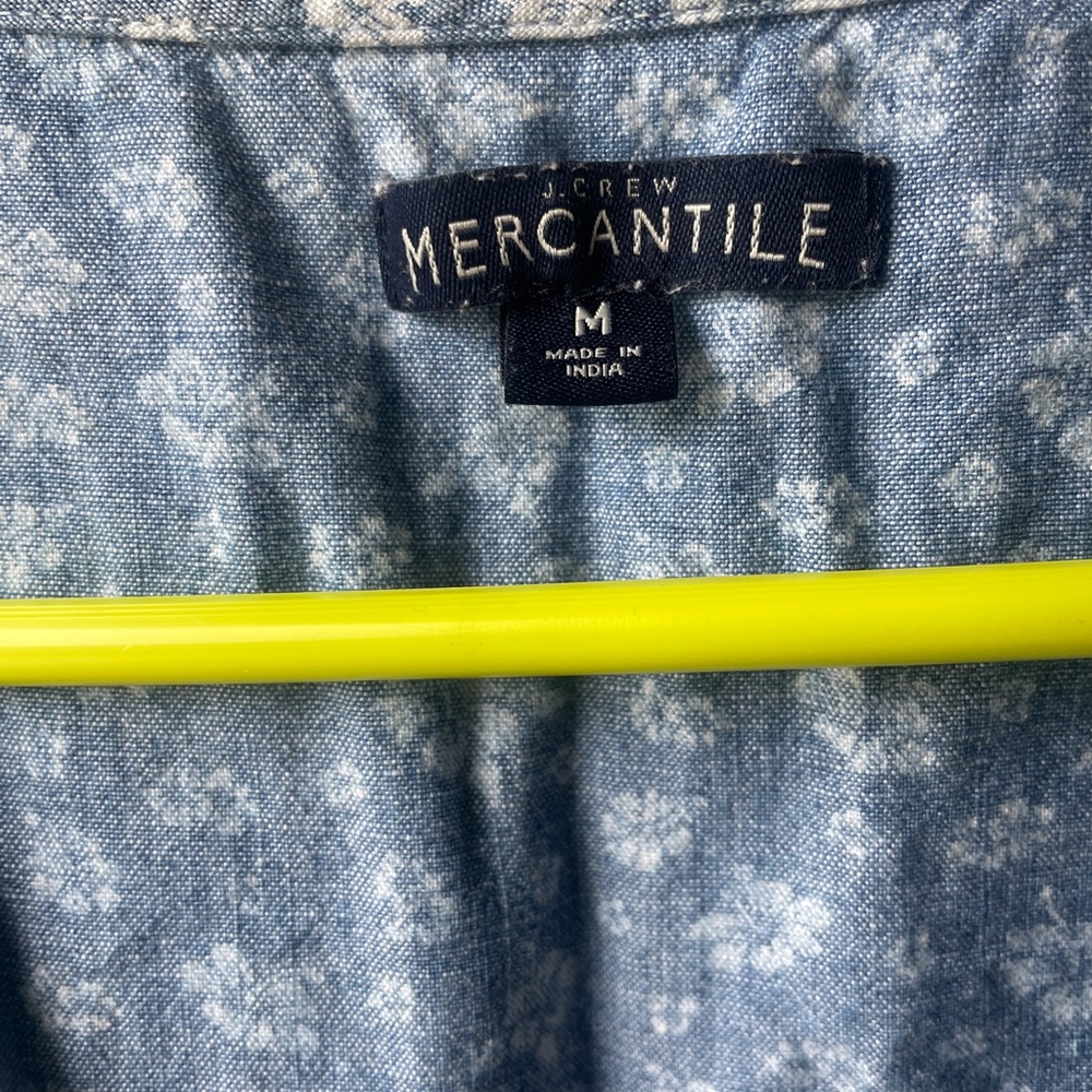 J.Crew Mercantile Sz M Blue Floral Faux Wrap Ruffle Cottage Core Mini Dress - Picture 13 of 13